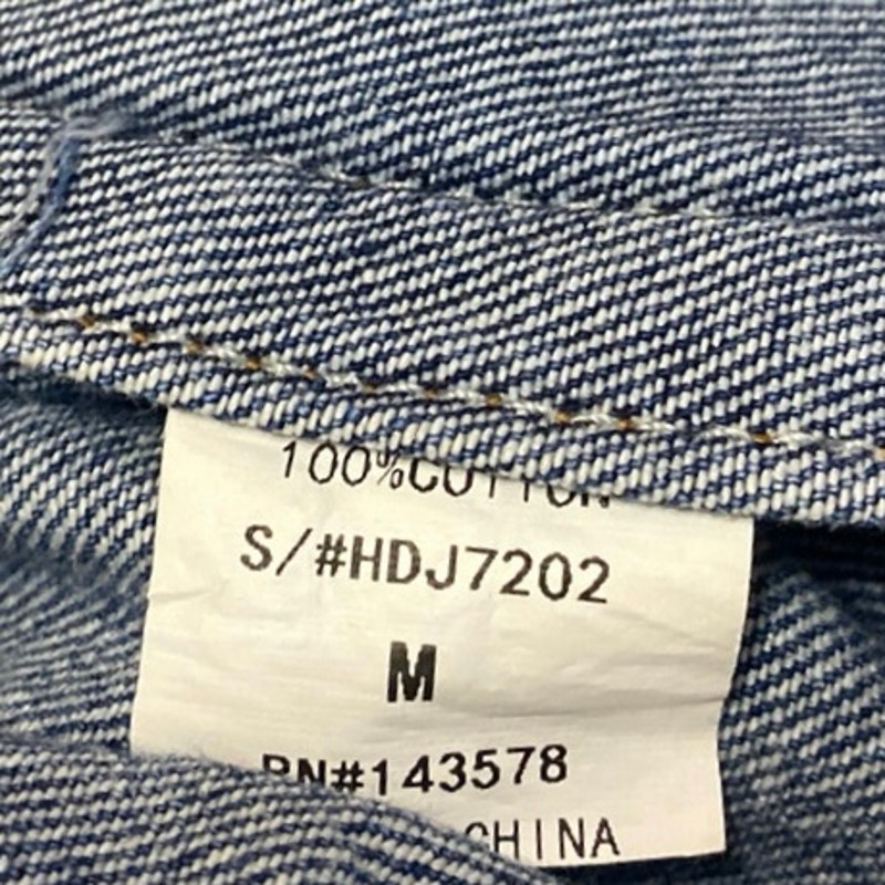 The Iconic Women's Blue Long Sleeve Button Down Distressed Denim Jeans Jacket M — image 6 of 6